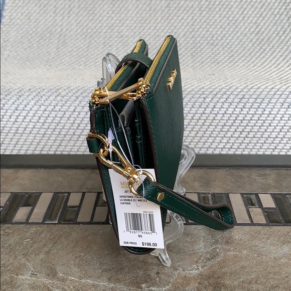 MICHAEL KORS LG DOUBLE ZIP WRISTLET RACING GREEN - Picture 2 of 16